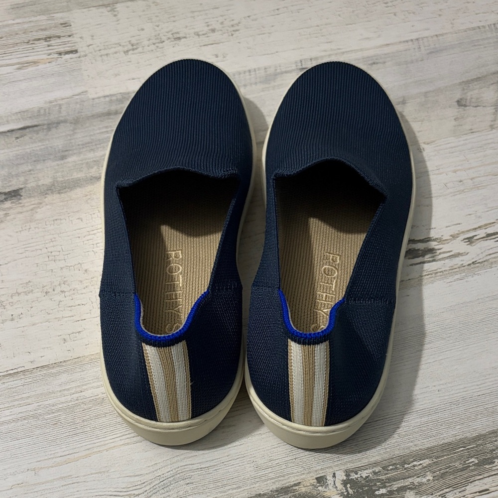 Rothy's The Original Navy Blue Women's Slip-On Sneakers - Picture 4 of 12
